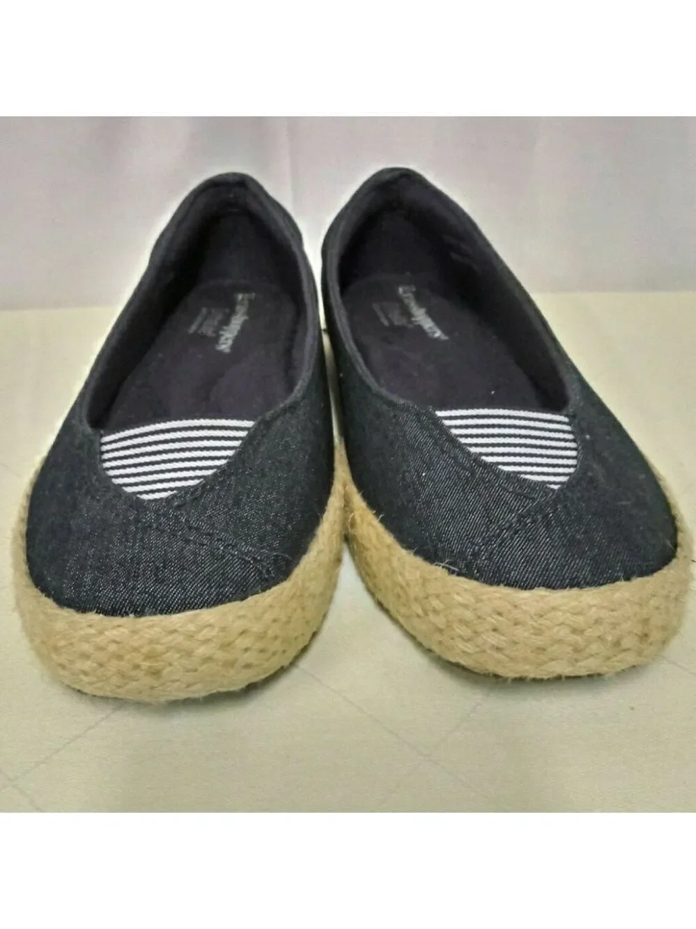 Grasshopper Mooney Ortholite Navy Nautical Canvas Round Toe Espardrille Shoe